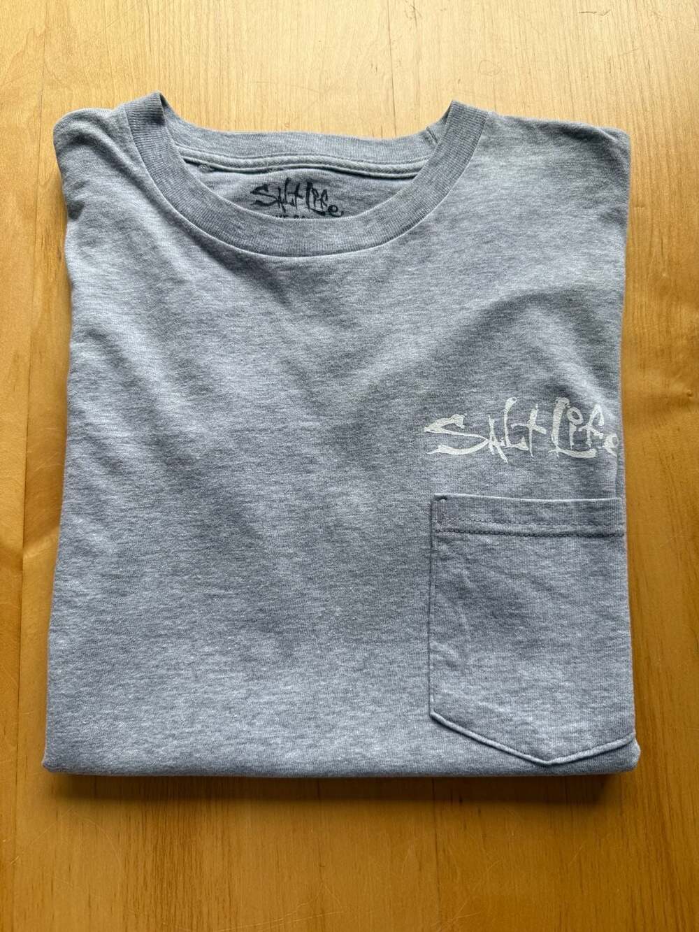 Salt Life Pocket T-Shirt Gray Medium